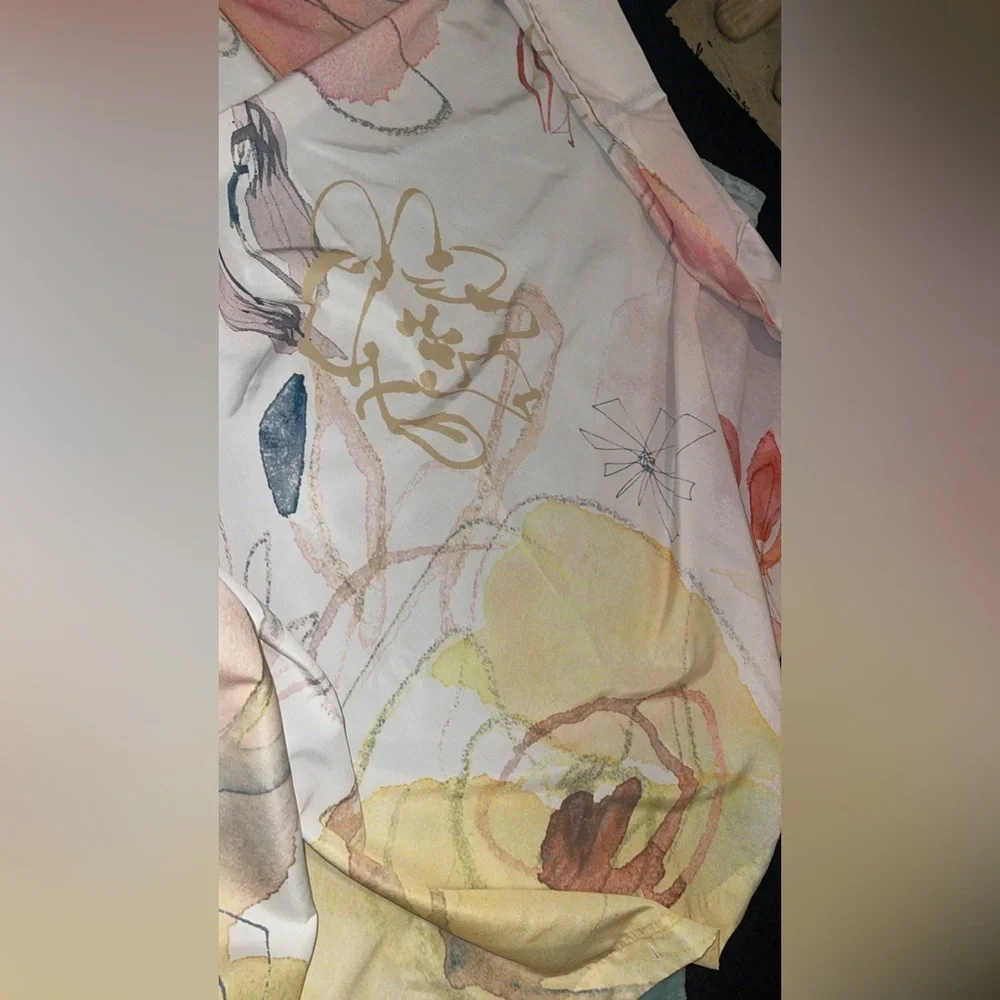 Bed Bath & Beyond Watercolor Floral Shower Curtain 72x72